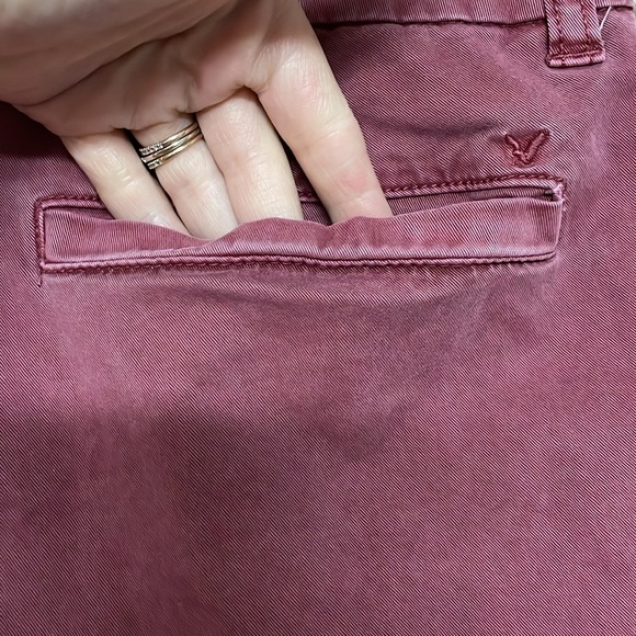 American Eagle Outfitters size 8 Midi Chino Mauve Pink Mid-rise 5” Inseam Shorts - Picture 5 of 12